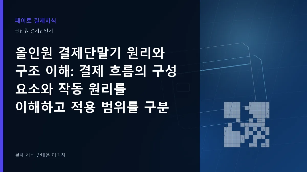 올인원 결제단말기 원리와 구조 이해 기준을 설명하는 결제 지식 안내 이미지