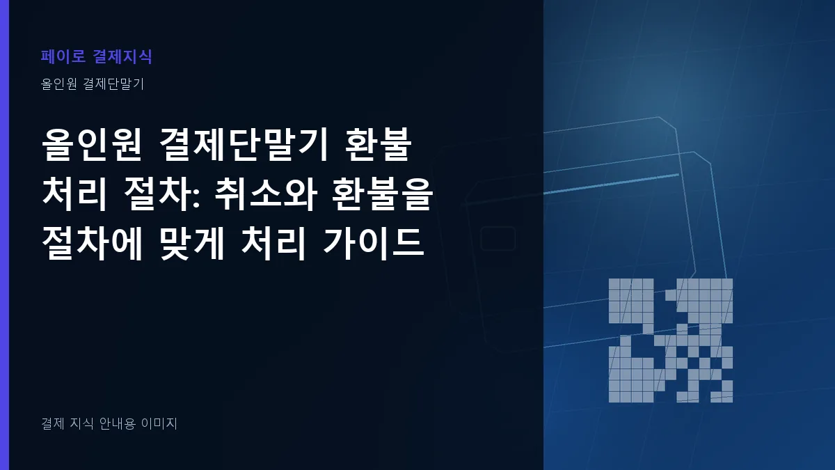 올인원 결제단말기 환불 처리 절차 기준을 설명하는 결제 지식 안내 이미지