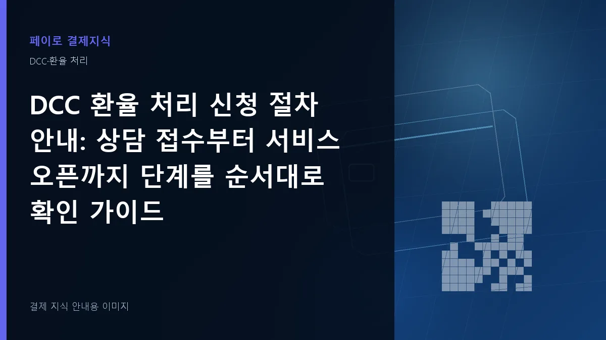 DCC 환율 처리 신청 절차 안내 안내 이미지
