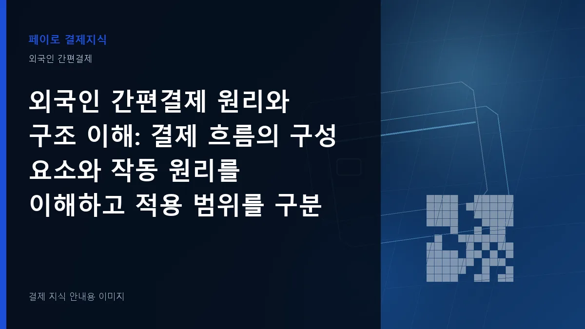 외국인 간편결제 원리와 구조 이해 안내 이미지