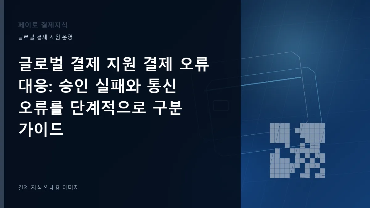 글로벌 결제 지원 결제 오류 대응 안내 이미지