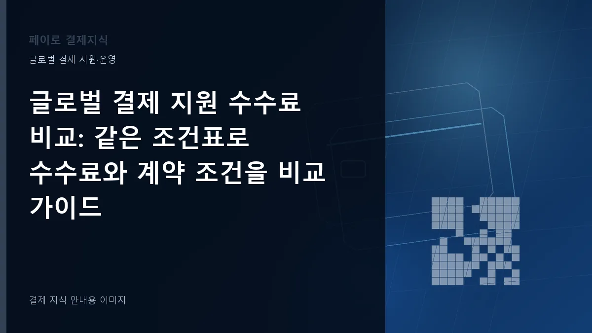 글로벌 결제 지원 수수료 비교 안내 이미지