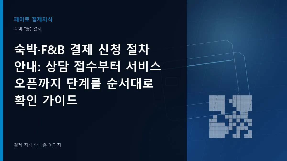 숙박·F&B 결제 신청 절차 안내 안내 이미지