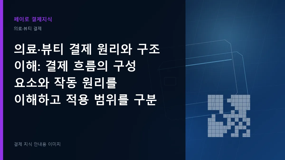 의료·뷰티 결제 원리와 구조 이해 안내 이미지