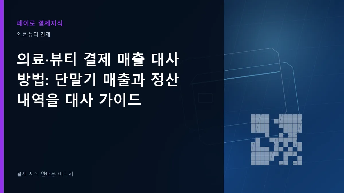 의료·뷰티 결제 매출 대사 방법 안내 이미지