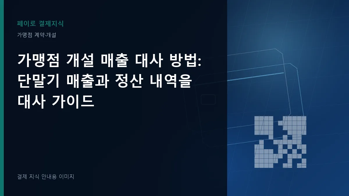 가맹점 개설 매출 대사 방법 안내 이미지