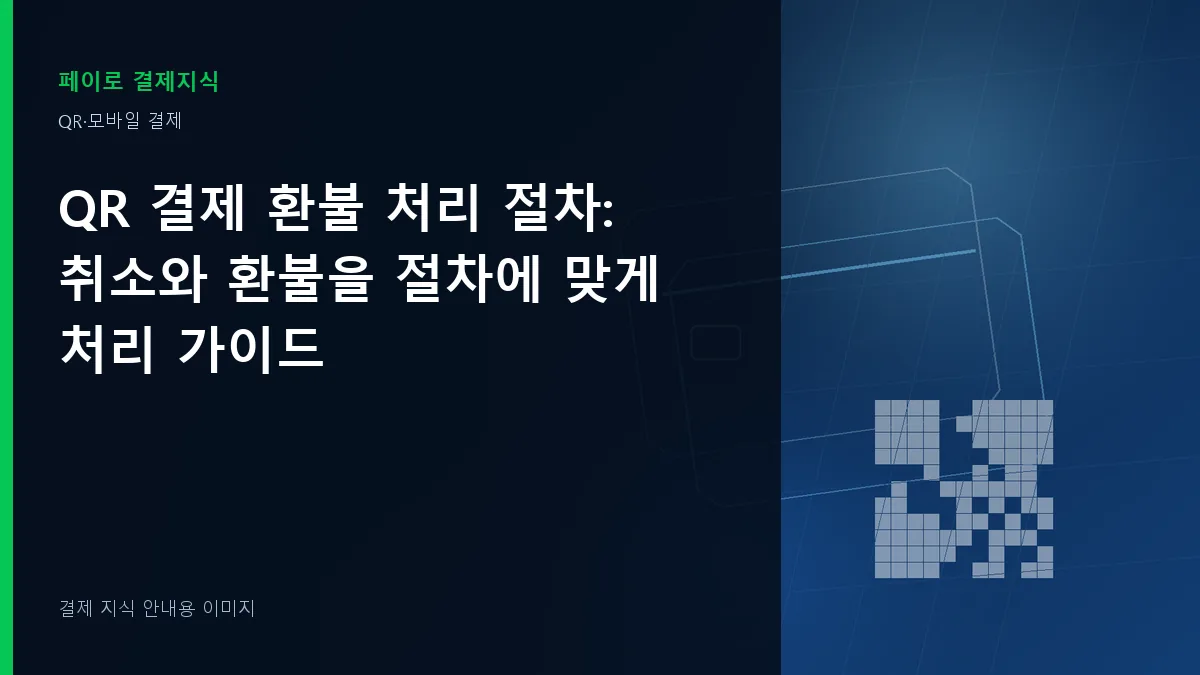 QR 결제 환불 처리 절차 안내 이미지