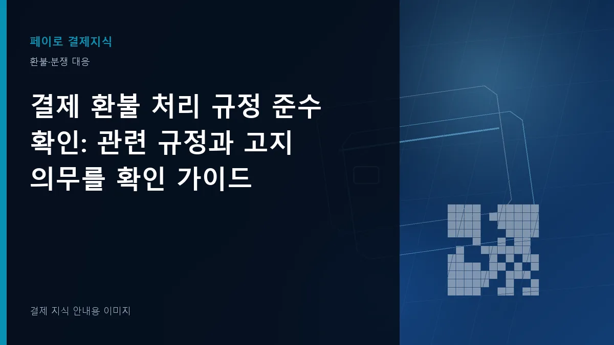 결제 환불 처리 규정 준수 확인 안내 이미지