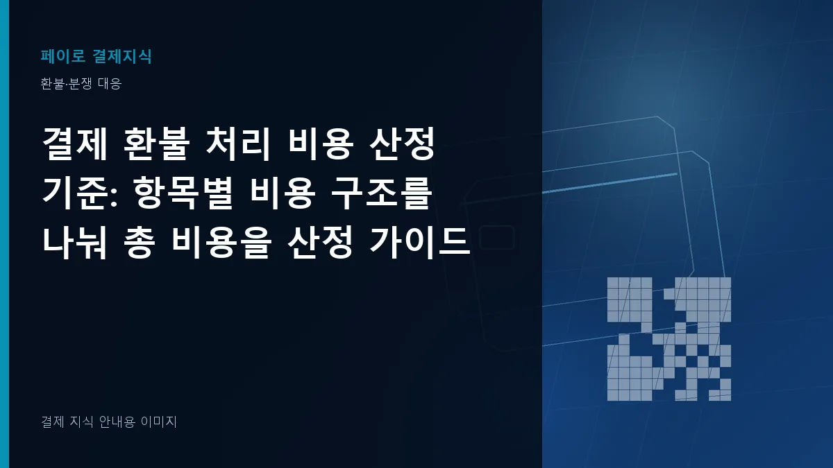 결제 환불 처리 비용 산정 기준 안내 이미지