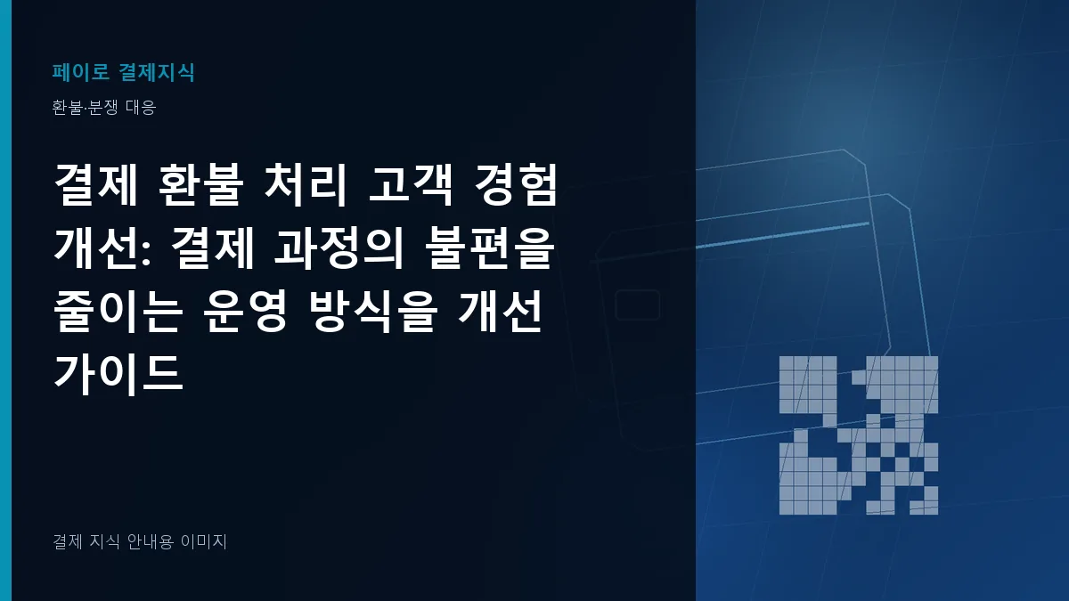 결제 환불 처리 고객 경험 개선 안내 이미지