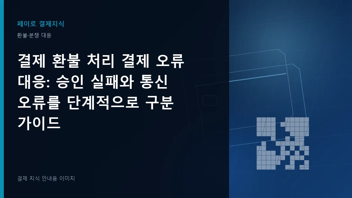 결제 환불 처리 결제 오류 대응 안내 이미지