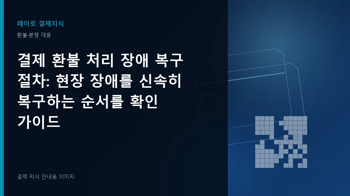 결제 환불 처리 장애 복구 절차 안내 이미지
