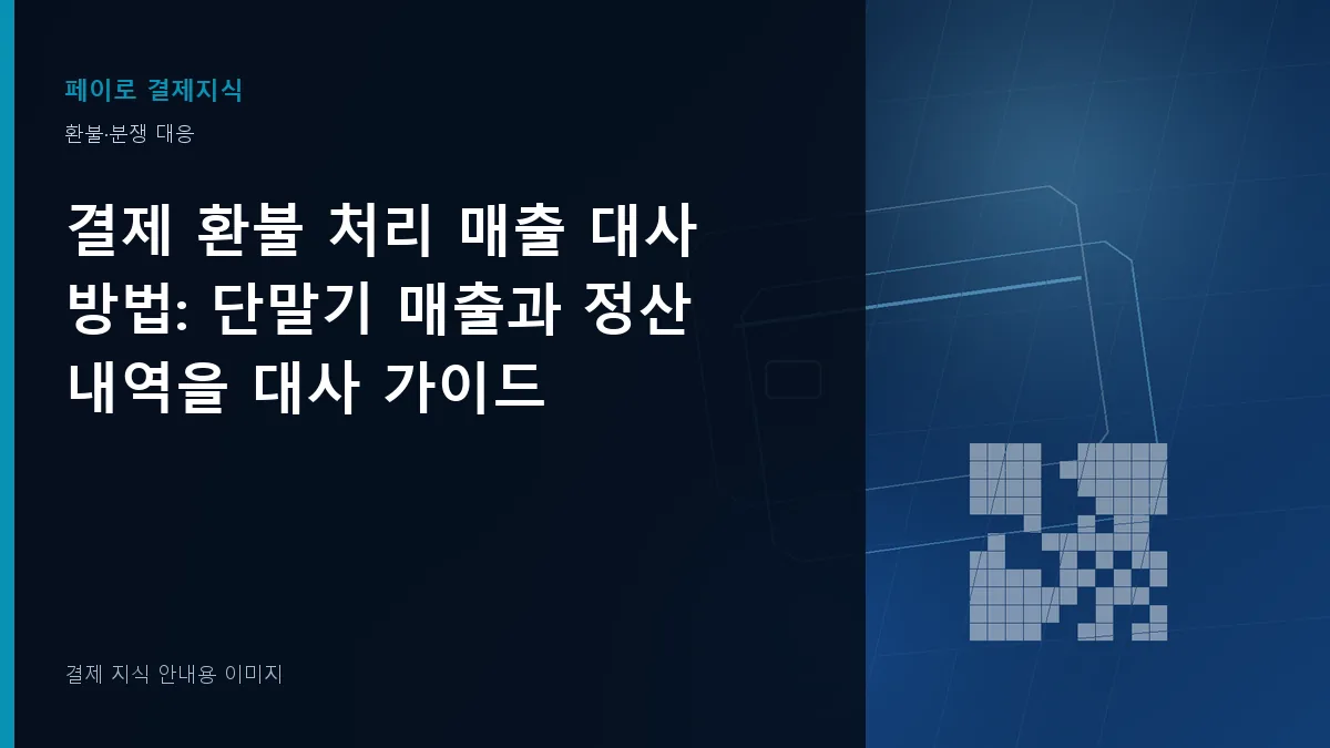 결제 환불 처리 매출 대사 방법 안내 이미지
