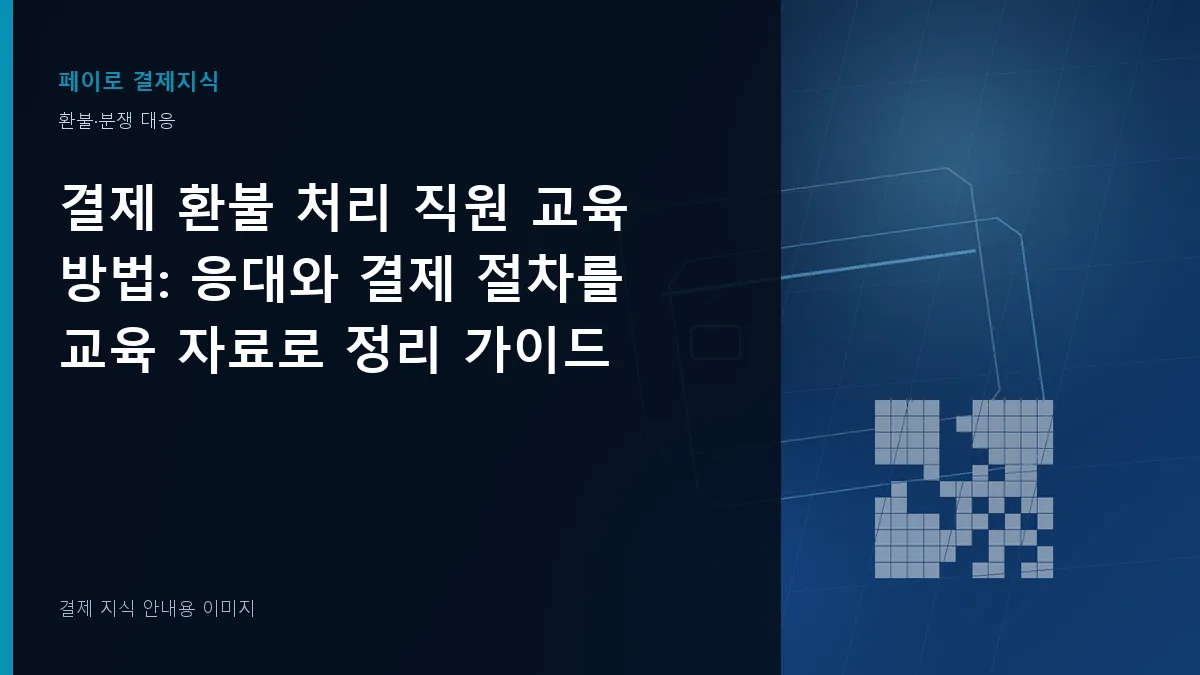 결제 환불 처리 직원 교육 방법 안내 이미지
