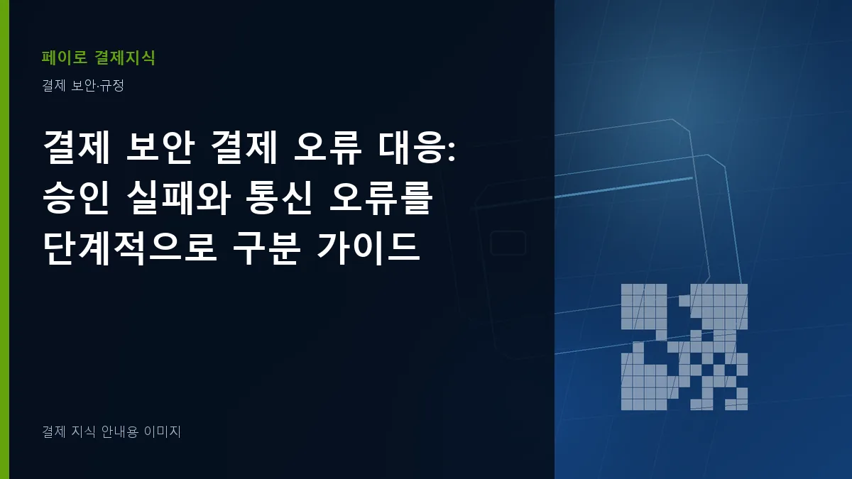 결제 보안 결제 오류 대응 안내 이미지