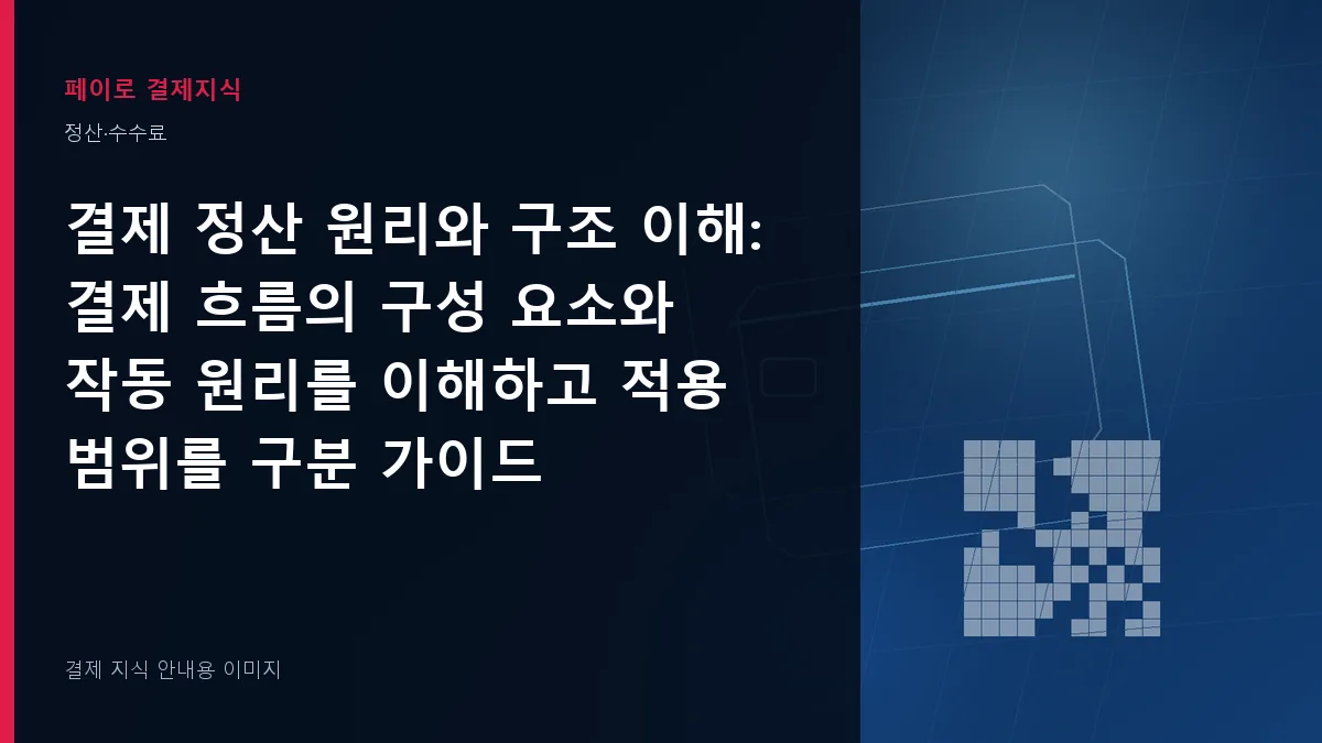 결제 정산 원리와 구조 이해 안내 이미지
