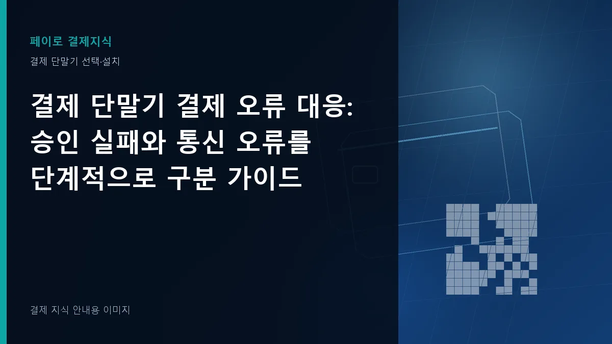 결제 단말기 결제 오류 대응 안내 이미지