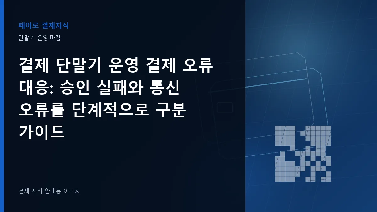 결제 단말기 운영 결제 오류 대응 안내 이미지