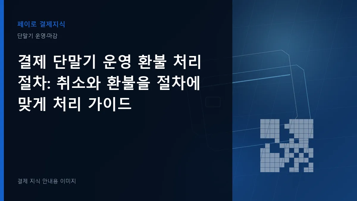 결제 단말기 운영 환불 처리 절차 안내 이미지