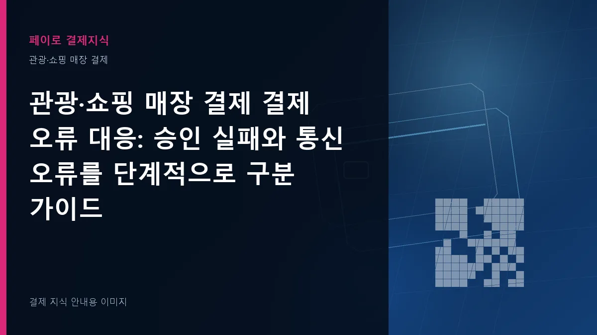 관광·쇼핑 매장 결제 결제 오류 대응 안내 이미지