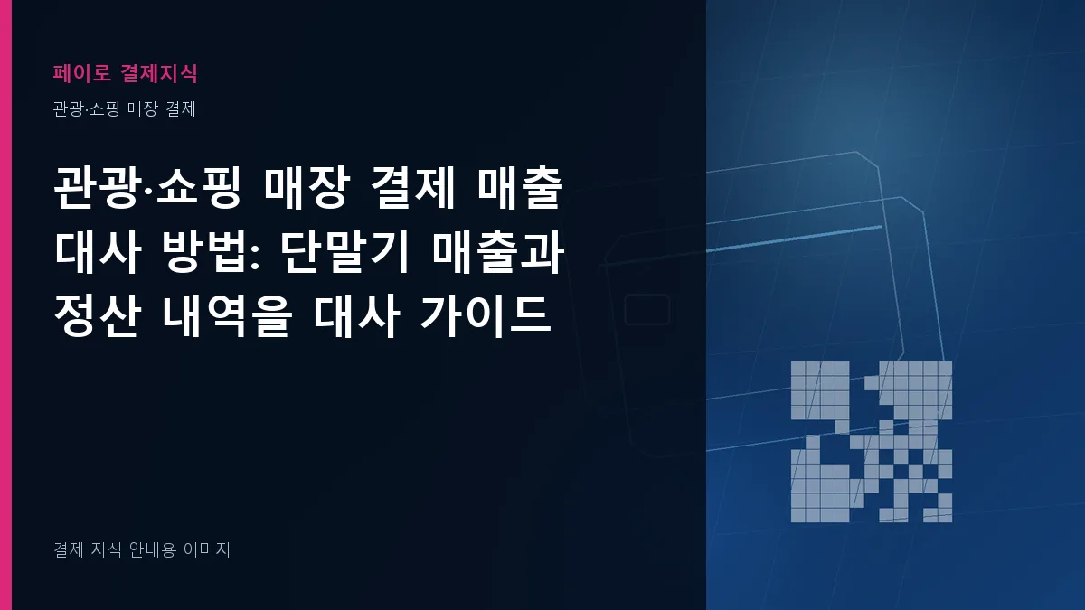 관광·쇼핑 매장 결제 매출 대사 방법 안내 이미지