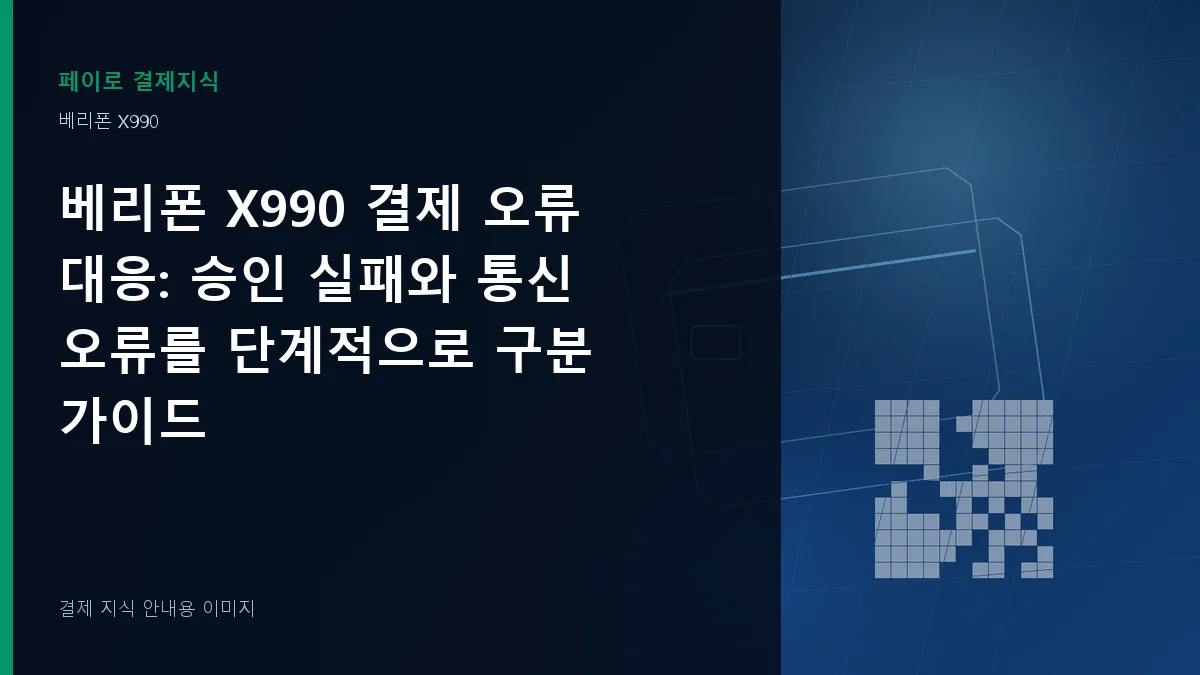 베리폰 X990 결제 오류 대응 기준을 설명하는 결제 지식 안내 이미지