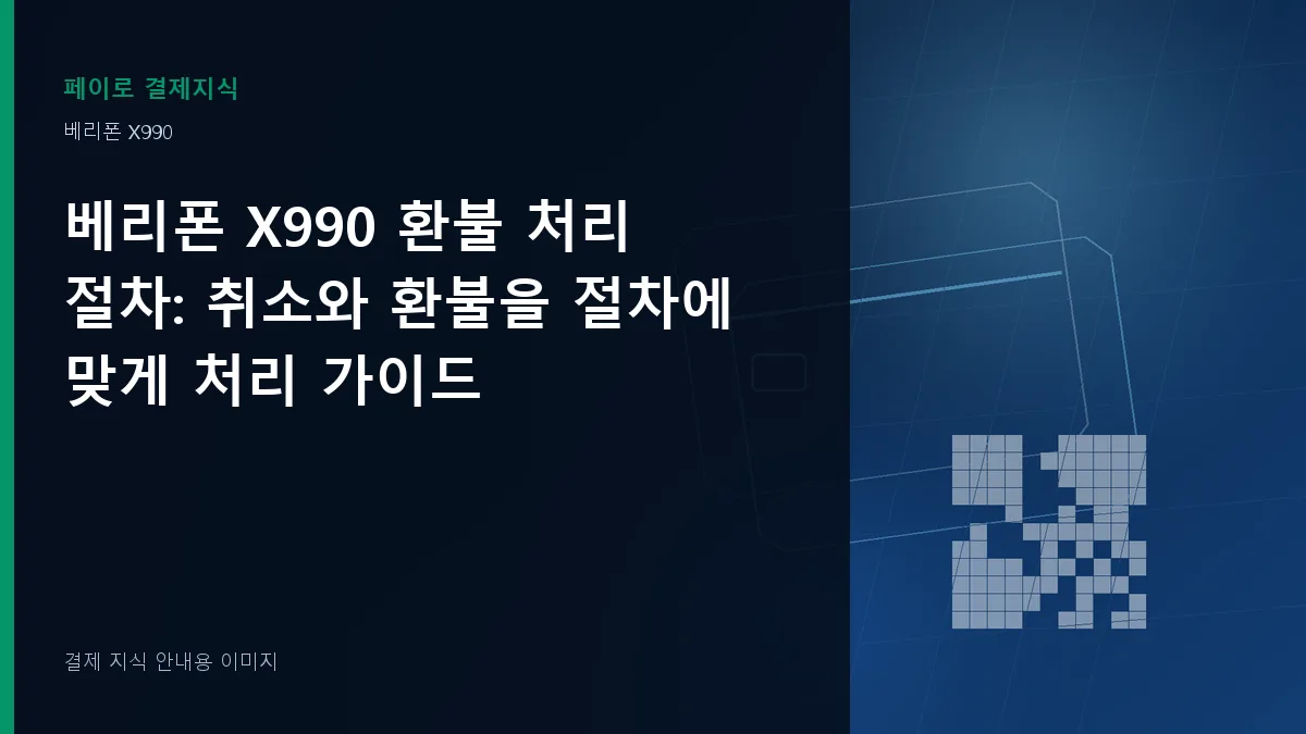 베리폰 X990 환불 처리 절차 안내 이미지